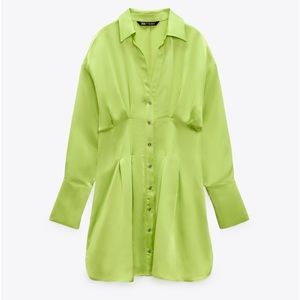 Zara Satin Effect Shirt Dress NWT